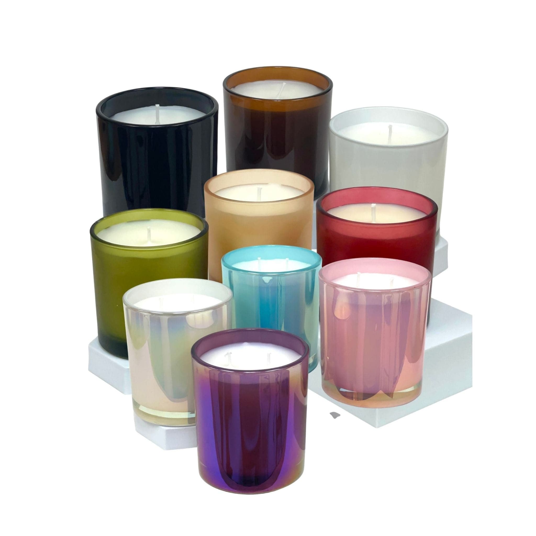 Unlabeled Bulk Wholesale Candles 9 Oz White Glossy (24 Candles