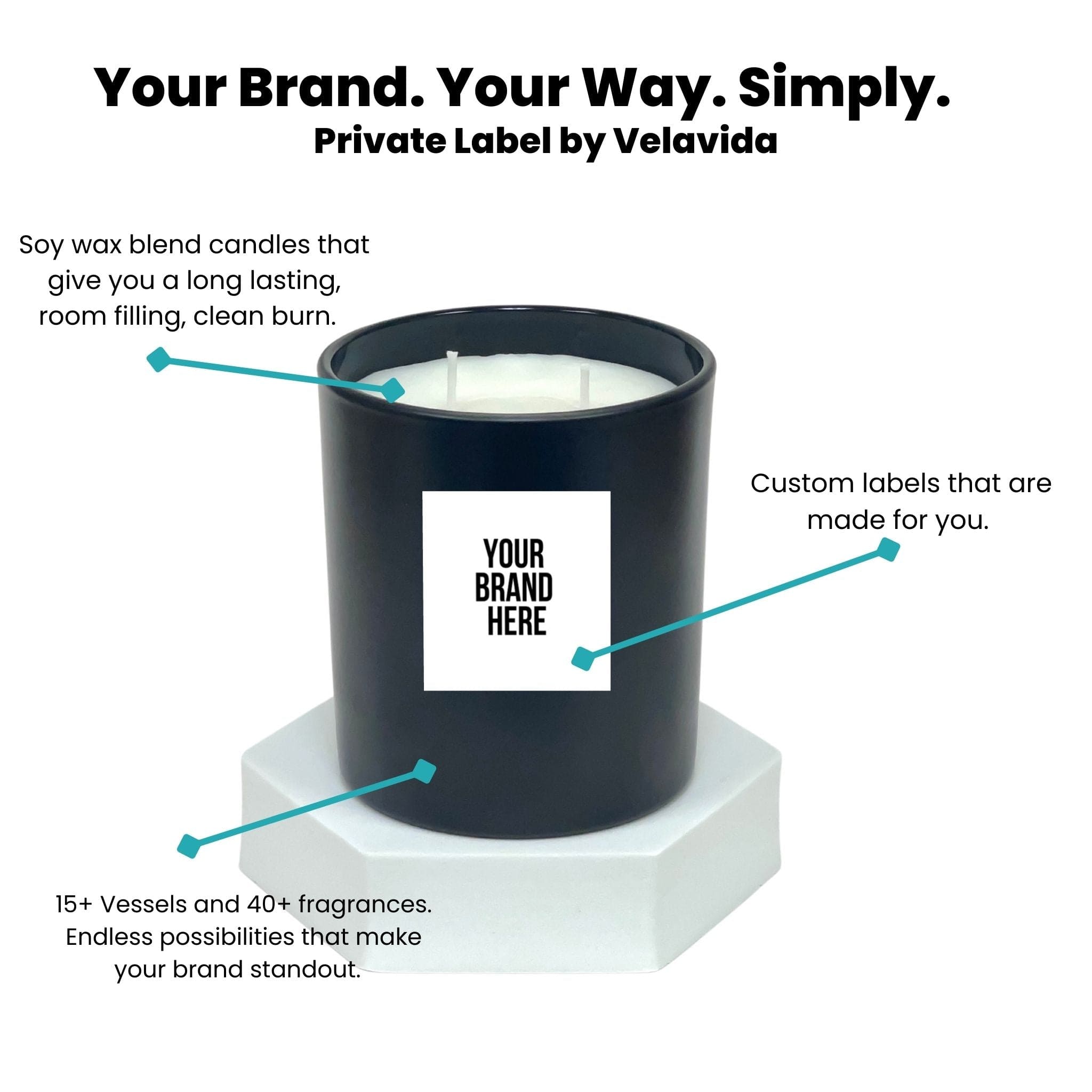 Unlabeled Bulk Wholesale Candles 9 Oz White Glossy (24 Candles