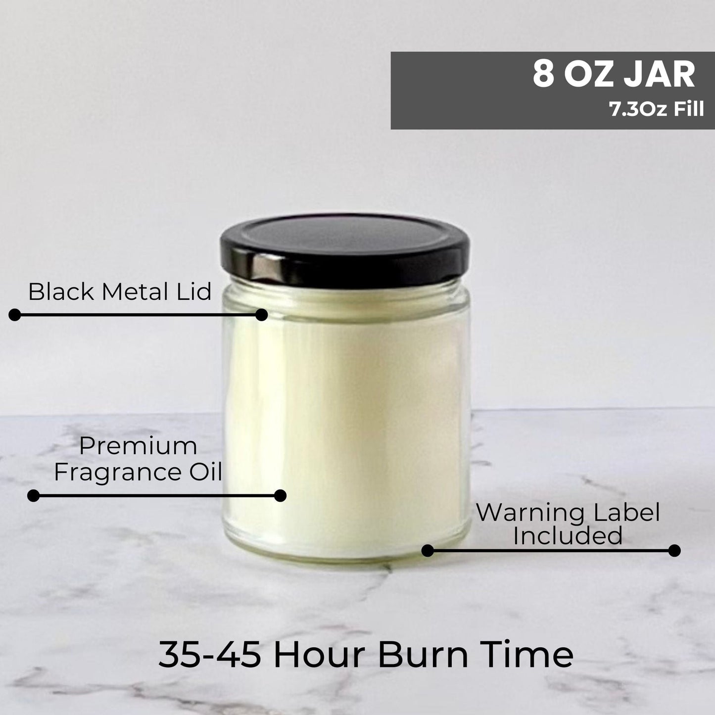 Private Label by Velavida Candles Unlabeled Bulk Wholesale Candles 8 Oz Clear (24 Candles)