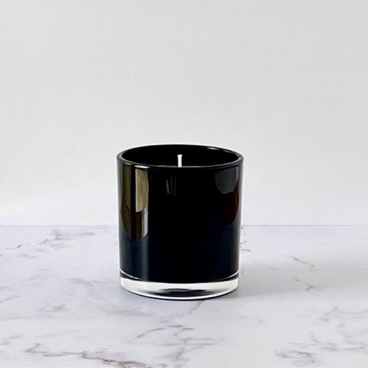 Private Label by Velavida Candles Unlabeled Bulk Wholesale Candles 9 Oz Black Glossy (24 Candles)