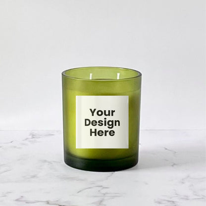 Private Label Candles by Velavida Candles 14 Oz Green Frosted Candle (12 Candles)