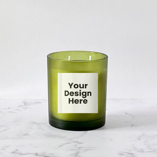 Private Label Candles by Velavida Candles 14 Oz Green Frosted Candle (12 Candles)