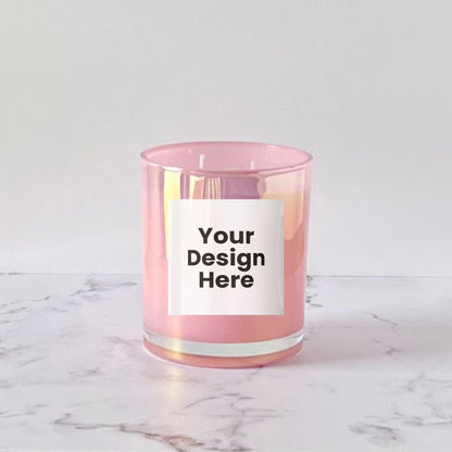 Private Label Candles by Velavida Candles 14 Oz Pink Iridescent Candle (12 Candles)