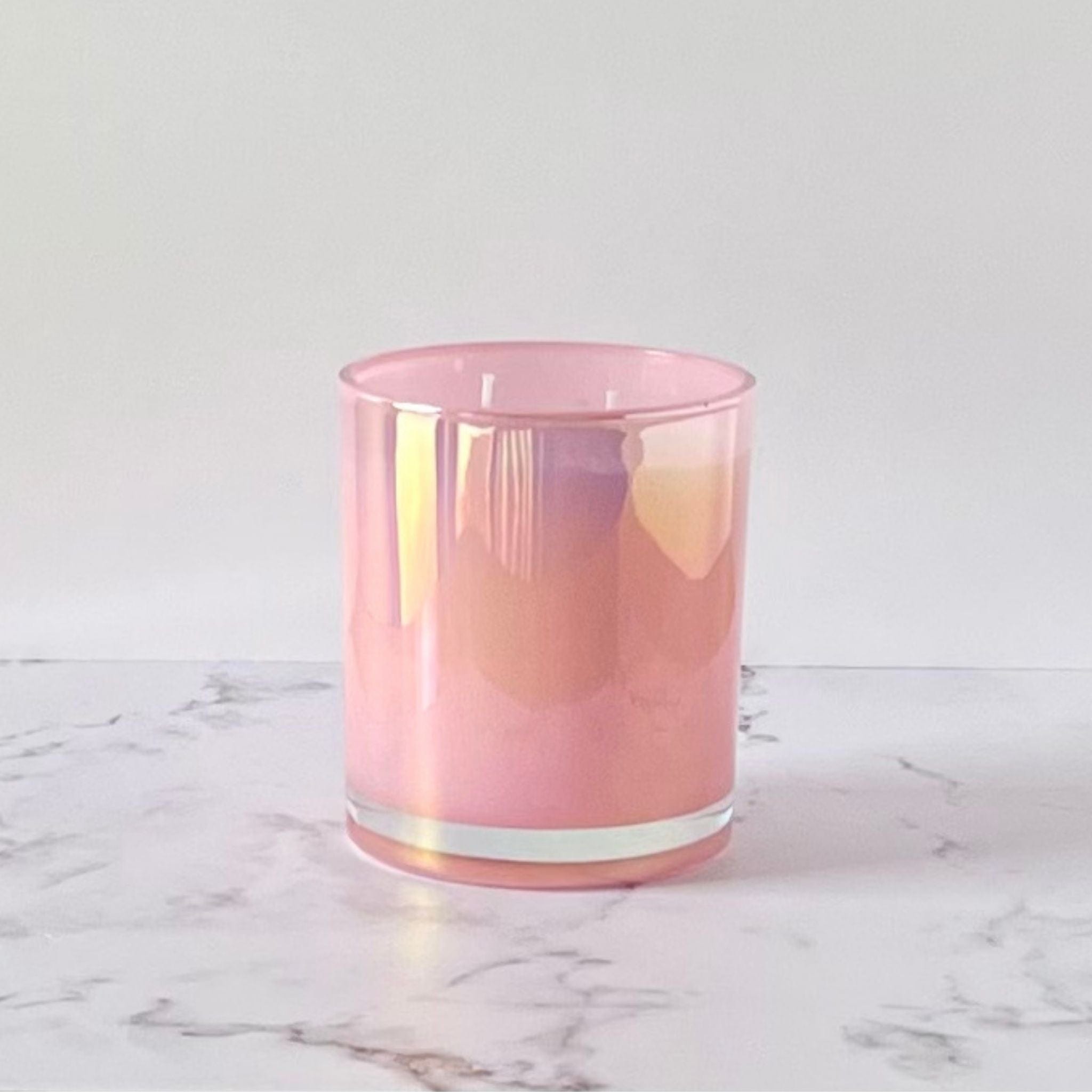 Private Label Candles by Velavida Candles 14 Oz Pink Iridescent Wholesale candles in bulk