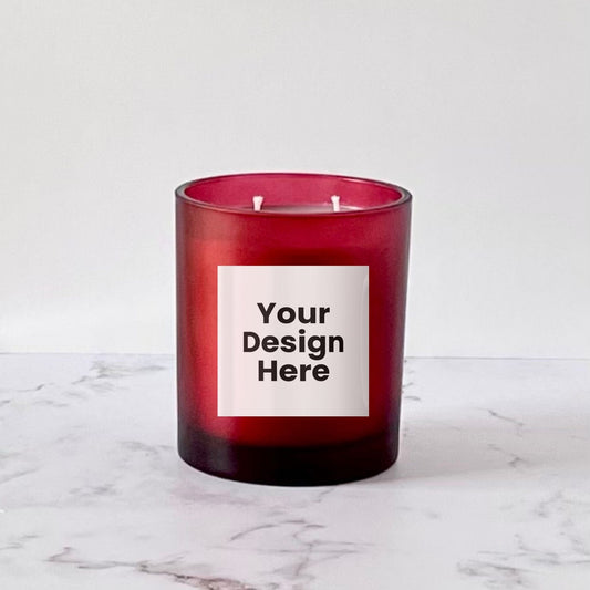 Private Label Candles by Velavida Candles 14 Oz Red Frosted Private Label Candles (12 Candles)