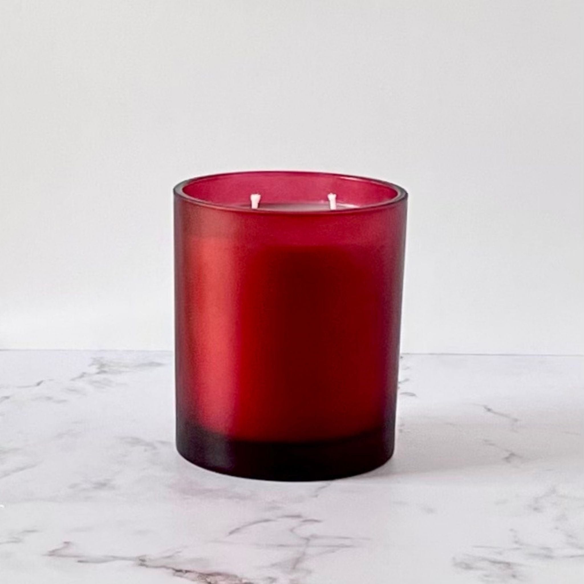 Private Label Candles by Velavida Candles 14 Oz Red Frosted Wholesale candles in bulk