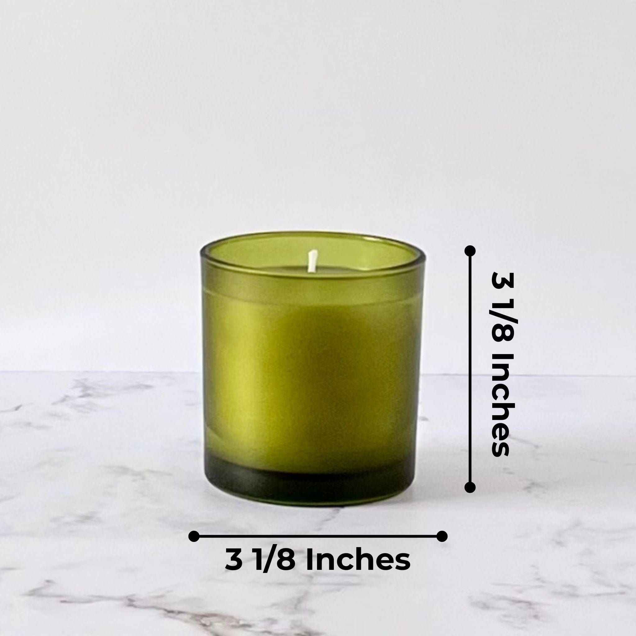 Private Label Candles by Velavida Candles 9 Oz Green Frosted Candle (12 Candles)