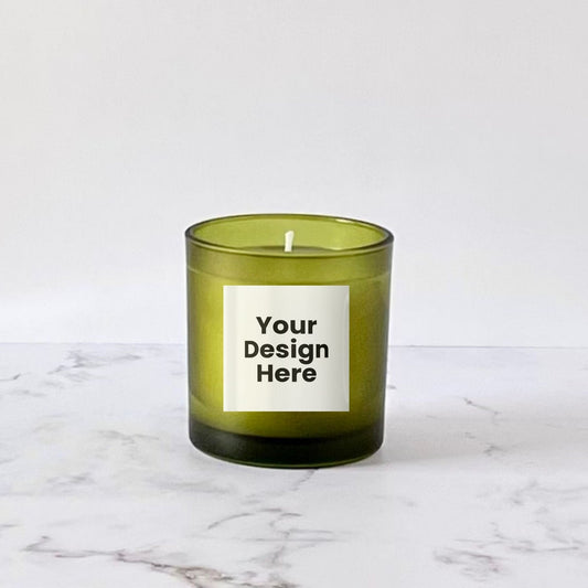 Private Label Candles by Velavida Candles 9 Oz Green Frosted Candle (12 Candles)