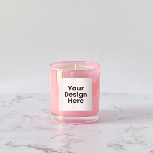 Private Label Candles by Velavida Candles 9 Oz Pink Iridescent Candle (12 Candles)
