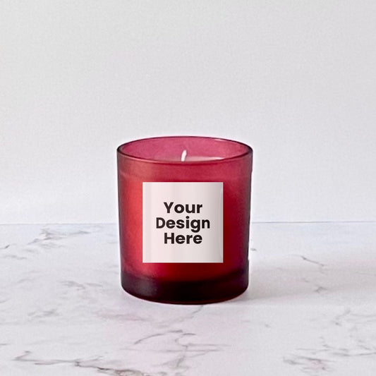Private Label Candles by Velavida Candles 9 Oz Red Frosted Candle (12 Candles)