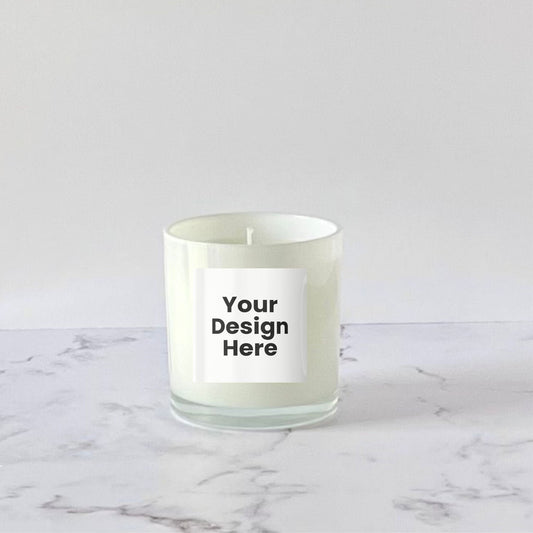 Private Label Candles by Velavida Candles 9 Oz White Glossy Candle (12 Candles)