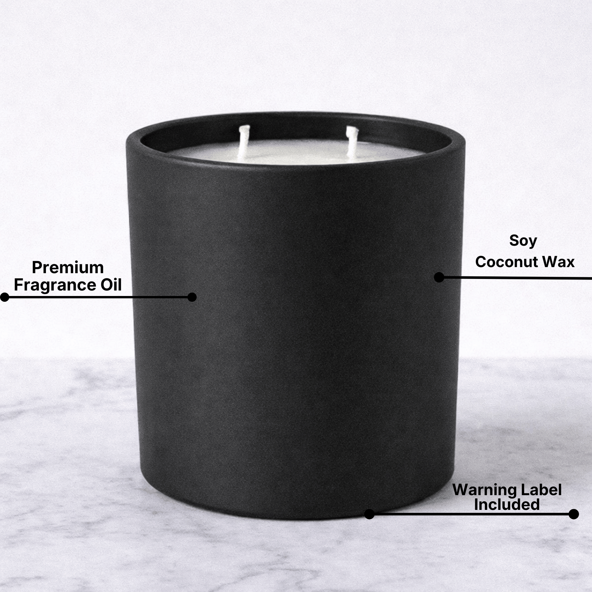 Private Label Candles by Velavida Candles Harperlume 14 oz Matte Black Private Label Candle – Minimum 12 Candle