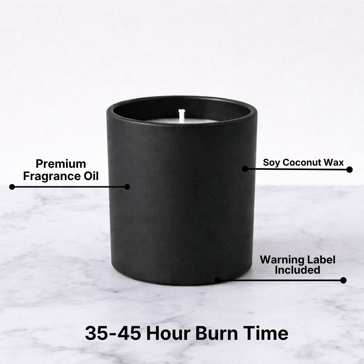 Private Label Candles by Velavida Candles Harperlume 9 Oz Matte Black Private Label Candle