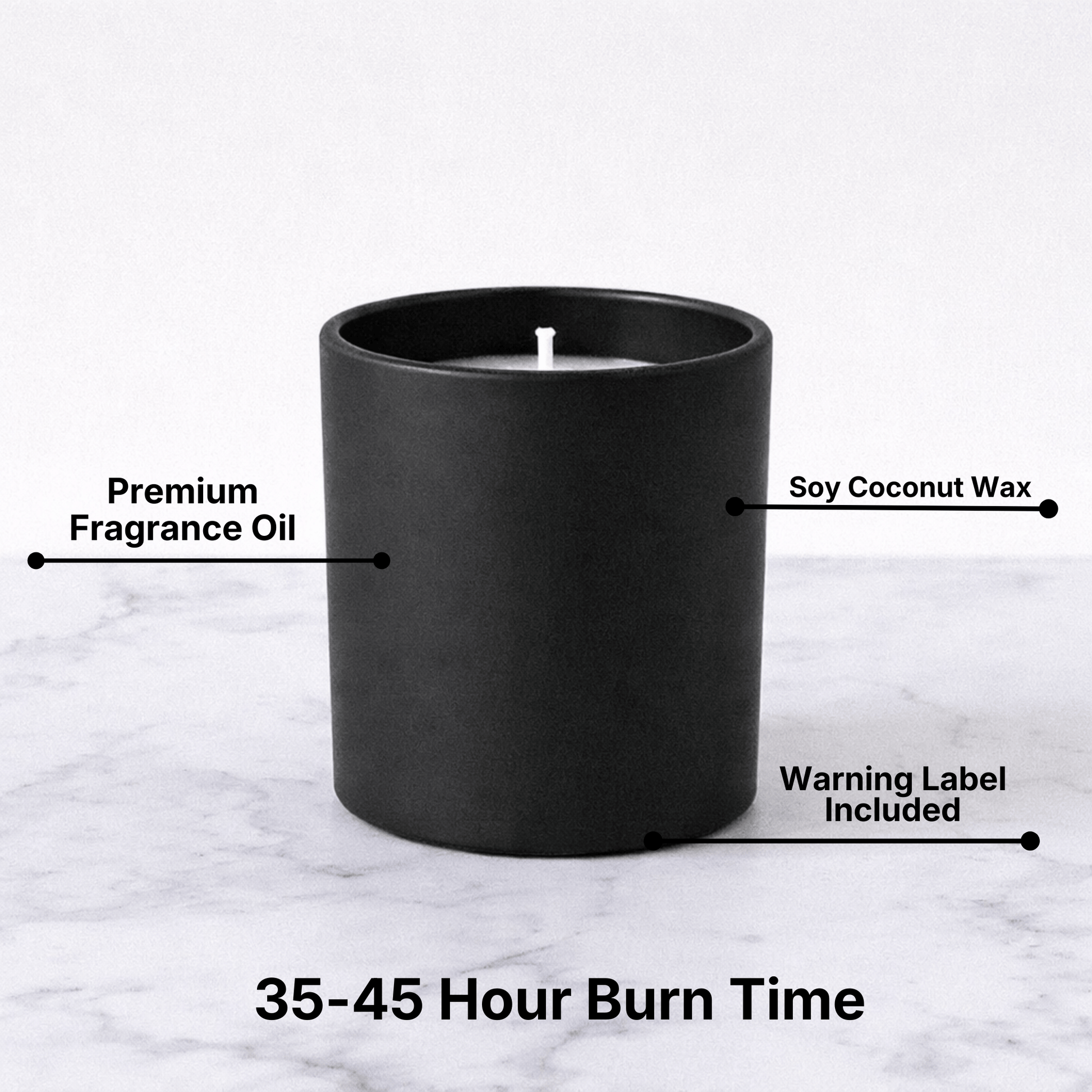 Private Label Candles by Velavida Candles Harperlume 9 Oz Matte Black Private Label Candle