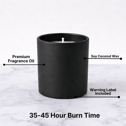 Private Label Candles by Velavida Candles Harperlume 9 Oz Matte Black Private Label Candle